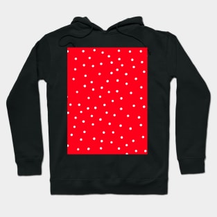 Red and White Polka Dots Pattern Hoodie